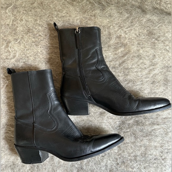 Zara Shoes Zara Cowboy Boots Leather Poshmark